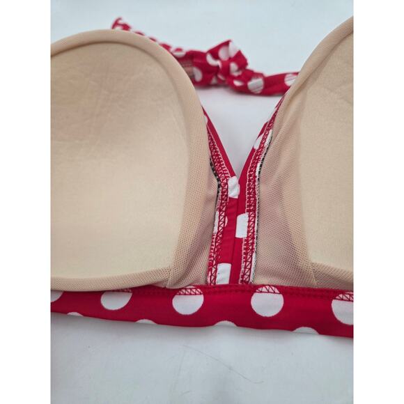 Swimsuits For All Red Polka Dot Diva Halter Top High Waist Bikini Women 16/18 1X - Picture 7 of 9